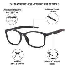Load image into Gallery viewer, Black Rectangle Full Rim Unisex Eyeglasses by Lenskart Air Online-130638