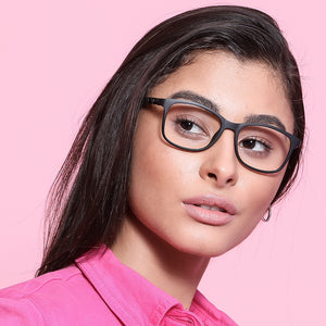 Black Rectangle Full Rim Unisex Eyeglasses by Lenskart Air Online-130638