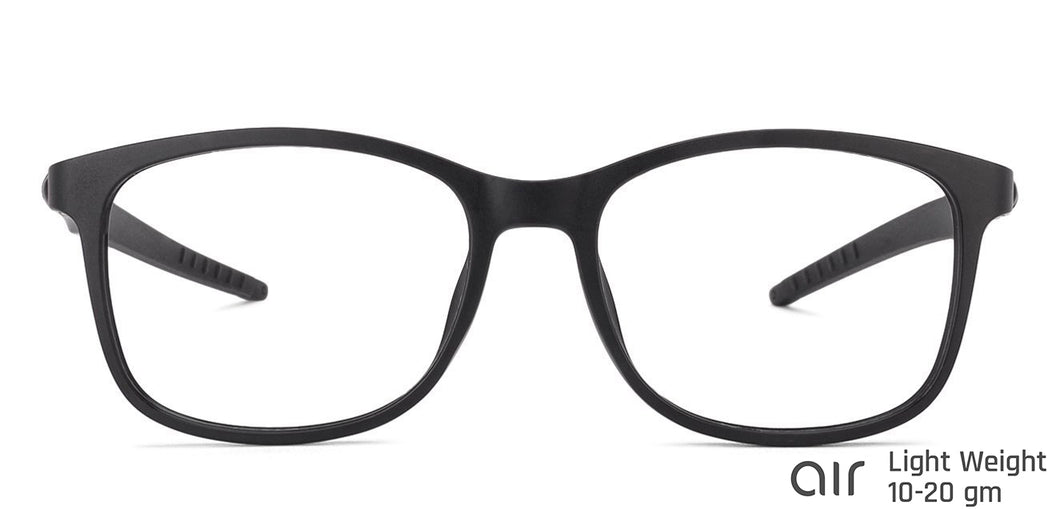 Black Rectangle Full Rim Unisex Eyeglasses by Lenskart Air Online-130638