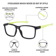 Load image into Gallery viewer, Black Rectangle Full Rim Unisex Eyeglasses by Lenskart Air Online-130646