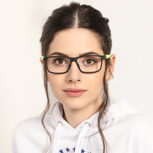 Load image into Gallery viewer, Black Rectangle Full Rim Unisex Eyeglasses by Lenskart Air Online-130646