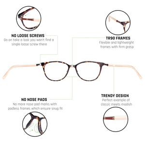 Brown Cat Eye Full Rim Women Eyeglasses by Lenskart Air Online-130608