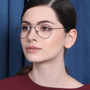 Gunmetal Aviator Full Rim Unisex Eyeglasses by Vincent Chase VC-130649