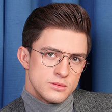 Load image into Gallery viewer, Gunmetal Aviator Full Rim Unisex Eyeglasses by Vincent Chase VC-130649