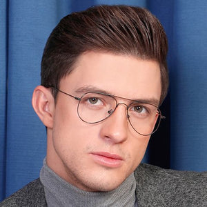 Gunmetal Aviator Full Rim Unisex Eyeglasses by Vincent Chase VC-130649