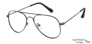Gunmetal Aviator Full Rim Unisex Eyeglasses by Vincent Chase VC-130649