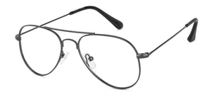 Gunmetal Aviator Full Rim Unisex Eyeglasses by Vincent Chase VC-130649