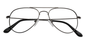 Gunmetal Aviator Full Rim Unisex Eyeglasses by Vincent Chase VC-130649