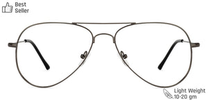Gunmetal Aviator Full Rim Unisex Eyeglasses by Vincent Chase Online-130652