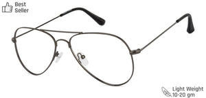 Gunmetal Aviator Full Rim Unisex Eyeglasses by Vincent Chase Online-130652