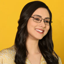 Load image into Gallery viewer, Black Rectangle Full Rim Unisex Eyeglasses by Lenskart Air Online-130653