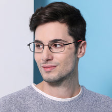 Load image into Gallery viewer, Black Rectangle Full Rim Unisex Eyeglasses by Lenskart Air Online-130653