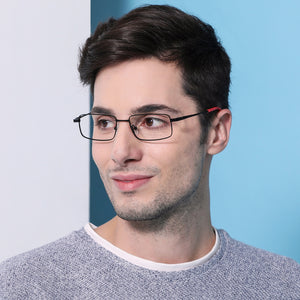 Black Rectangle Full Rim Unisex Eyeglasses by Lenskart Air Online-130653