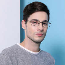 Load image into Gallery viewer, Black Rectangle Full Rim Unisex Eyeglasses by Lenskart Air Online-130653
