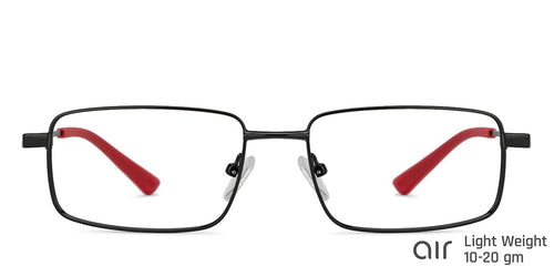 Black Rectangle Full Rim Unisex Eyeglasses by Lenskart Air Online-130653
