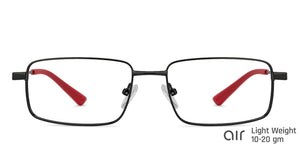 Black Rectangle Full Rim Unisex Eyeglasses by Lenskart Air Online-130653