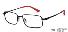 Load image into Gallery viewer, Black Rectangle Full Rim Unisex Eyeglasses by Lenskart Air Online-130653