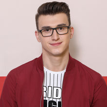 Load image into Gallery viewer, Black Rectangle Full Rim Unisex Eyeglasses by Lenskart Air Online-131761
