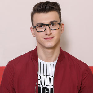 Black Rectangle Full Rim Unisex Eyeglasses by Lenskart Air Online-131761