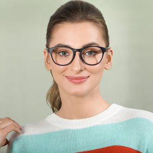 Blue Round Full Rim Unisex Eyeglasses by Lenskart Air Online-130605