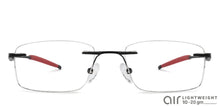 Load image into Gallery viewer, Black Rectangle Rimless Unisex Eyeglasses by Lenskart Air Online-130859