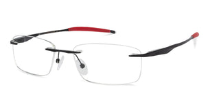 Black Rectangle Rimless Unisex Eyeglasses by Lenskart Air Online-130859