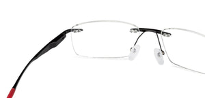 Black Rectangle Rimless Unisex Eyeglasses by Lenskart Air Online-130859