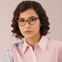 Load image into Gallery viewer, Red Cat Eye Full Rim Women Eyeglasses by Vincent Chase Computer Glasses-147521
