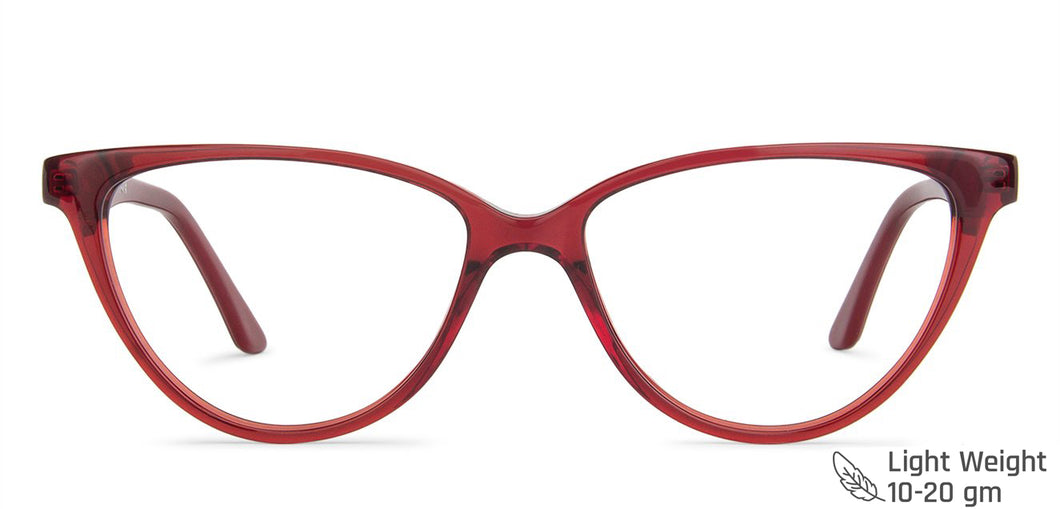 Red Cat Eye Full Rim Women Eyeglasses by Vincent Chase Computer Glasses-147521