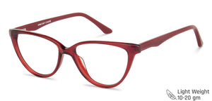 Red Cat Eye Full Rim Women Eyeglasses by Vincent Chase Computer Glasses-147521