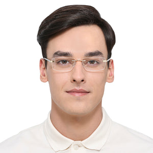Tortoise Rectangle Rimless Unisex Eyeglasses by Vincent Chase VC-131463