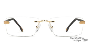 Tortoise Rectangle Rimless Unisex Eyeglasses by Vincent Chase VC-131463