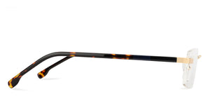 Tortoise Rectangle Rimless Unisex Eyeglasses by Vincent Chase VC-131463
