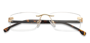 Tortoise Rectangle Rimless Unisex Eyeglasses by Vincent Chase VC-131463