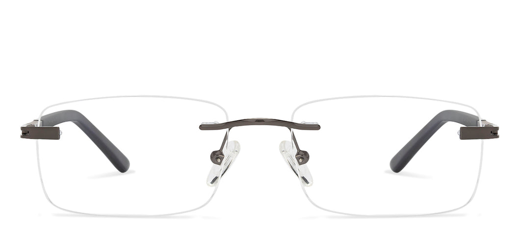 Blue Rectangle Rimless Unisex Eyeglasses by Vincent Chase Online-131466