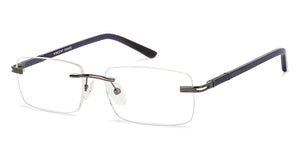 Blue Rectangle Rimless Unisex Eyeglasses by Vincent Chase Online-131466