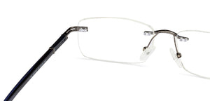 Blue Rectangle Rimless Unisex Eyeglasses by Vincent Chase Online-131466
