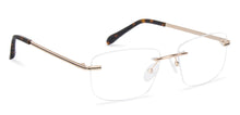 Load image into Gallery viewer, Gold Rectangle Rimless Narrow Unisex Eyeglasses by Vincent Chase-140399