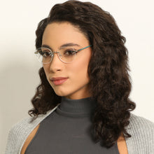Load image into Gallery viewer, Silver Round Rimless Narrow Unisex Eyeglasses by Vincent Chase-140395