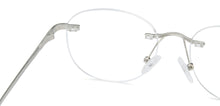Load image into Gallery viewer, Silver Round Rimless Narrow Unisex Eyeglasses by Vincent Chase-140395