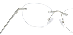 Silver Round Rimless Narrow Unisex Eyeglasses by Vincent Chase-140395