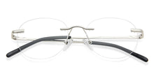 Load image into Gallery viewer, Silver Round Rimless Narrow Unisex Eyeglasses by Vincent Chase-140395