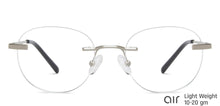 Load image into Gallery viewer, Silver Round Rimless Narrow Unisex Eyeglasses by Vincent Chase-140395