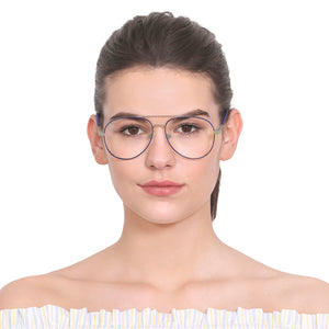 Blue Aviator Full Rim Women Eyeglasses by Vincent Chase Online-131481