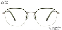 Load image into Gallery viewer, Silver Geometric Half Rim Unisex Eyeglasses by Vincent Chase VC-131484