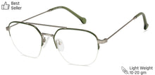 Load image into Gallery viewer, Silver Geometric Half Rim Unisex Eyeglasses by Vincent Chase VC-131484