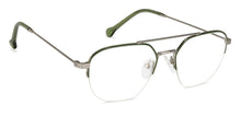 Load image into Gallery viewer, Silver Geometric Half Rim Unisex Eyeglasses by Vincent Chase VC-131484