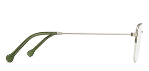 Silver Geometric Half Rim Unisex Eyeglasses by Vincent Chase VC-131484
