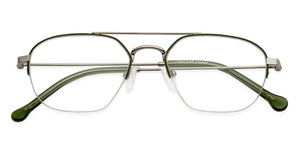 Silver Geometric Half Rim Unisex Eyeglasses by Vincent Chase VC-131484