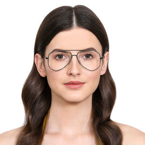 Black Aviator Full Rim Unisex Eyeglasses by Vincent Chase Essentials-131486